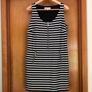 Michael Kors Navy Stripe Zipper Dress L